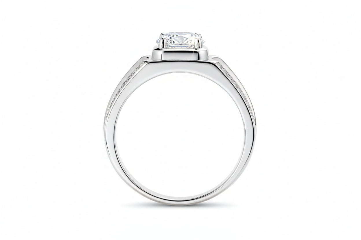 Impimo 1/2 CT Moissanite Round Cut Ring