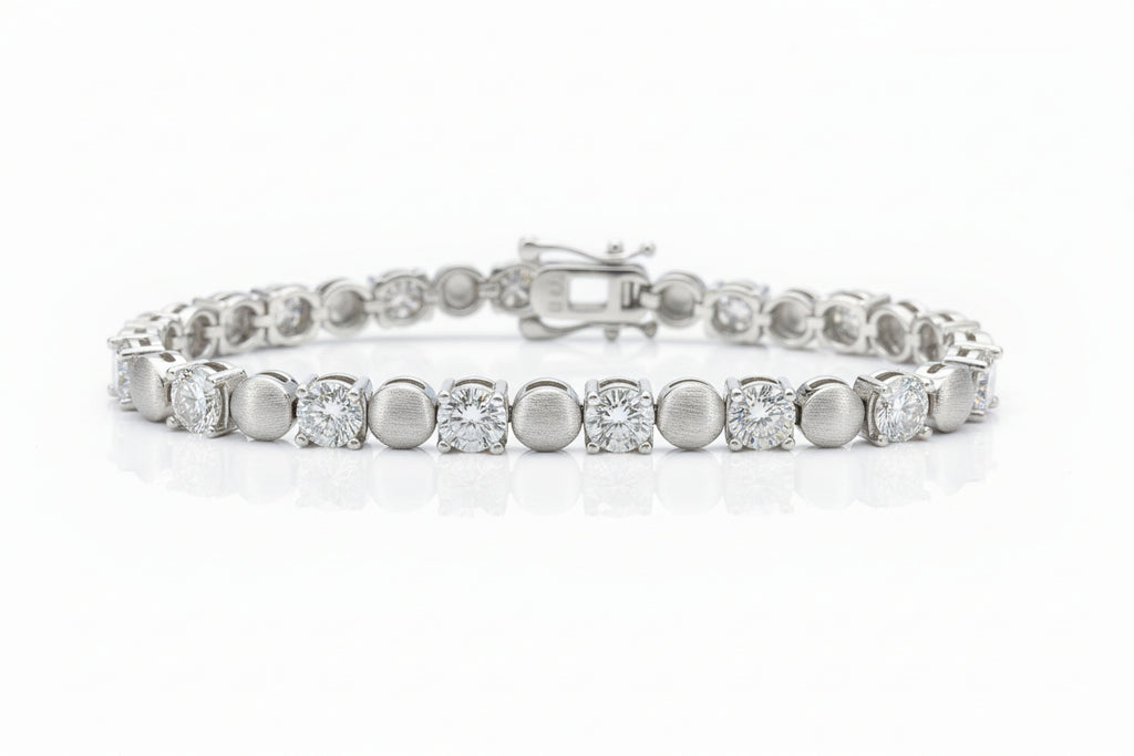 Impimo 8 CT (0.5 CT) Moissanite Round Cut Bracelet