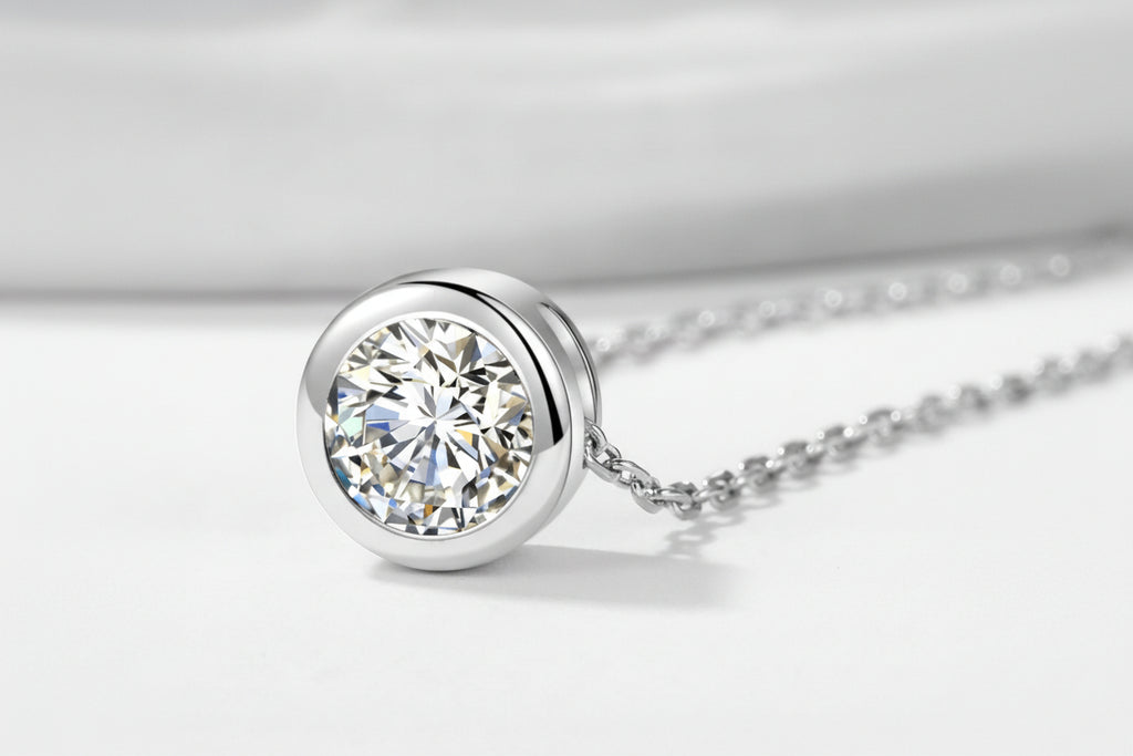 Impimo 1/2 CT Moissanite Round Cut Pendant