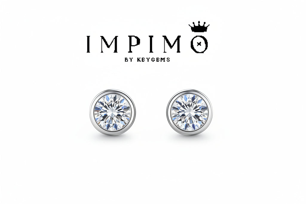 Impimo 0.6/1/2 CT Moissanite Round Cut Earrings