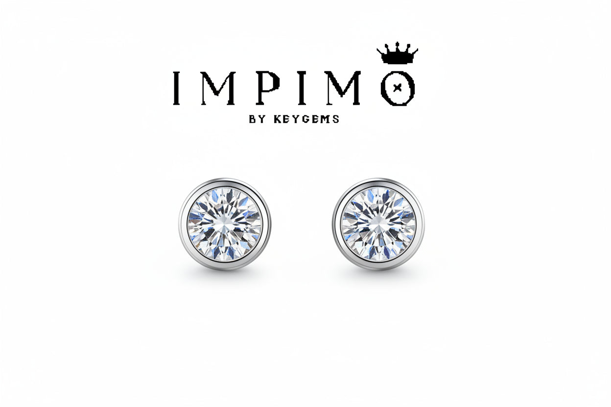 Impimo 0.6/1/2 CT Moissanite Round Cut Earrings