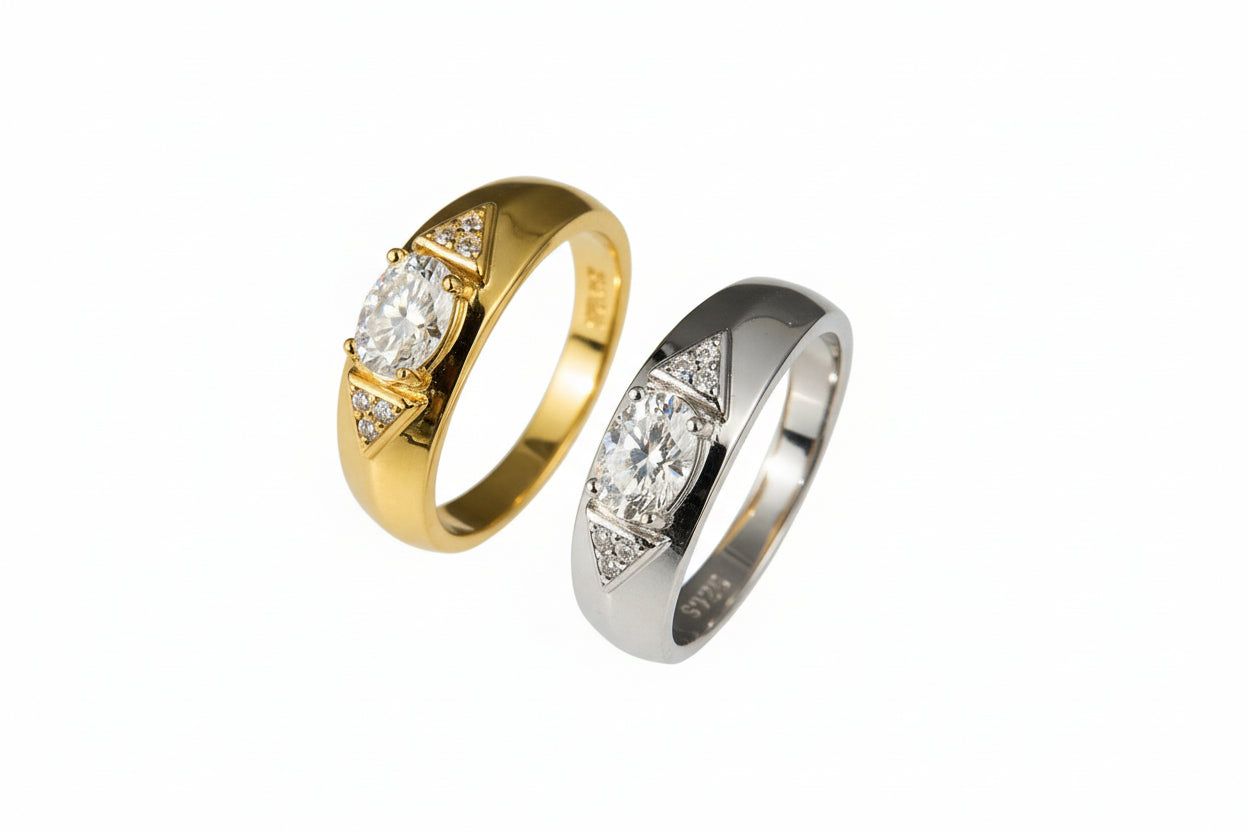 Impimo 1/2 CT Moissanite Oval Cut Ring