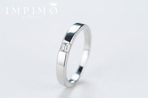 Impimo 0.3 CT Moissanite Princess Cut Ring