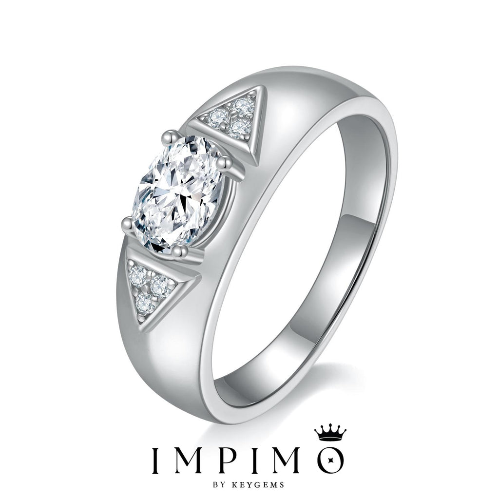 Impimo 1/2 CT Moissanite Oval Cut Ring