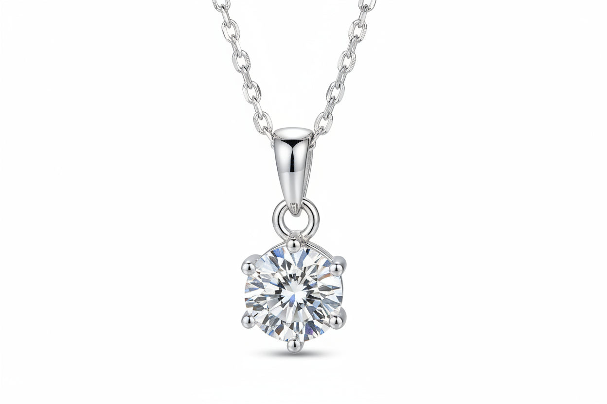 Impimo 1/2/3/5 CT Moissanite Round Cut Pendant