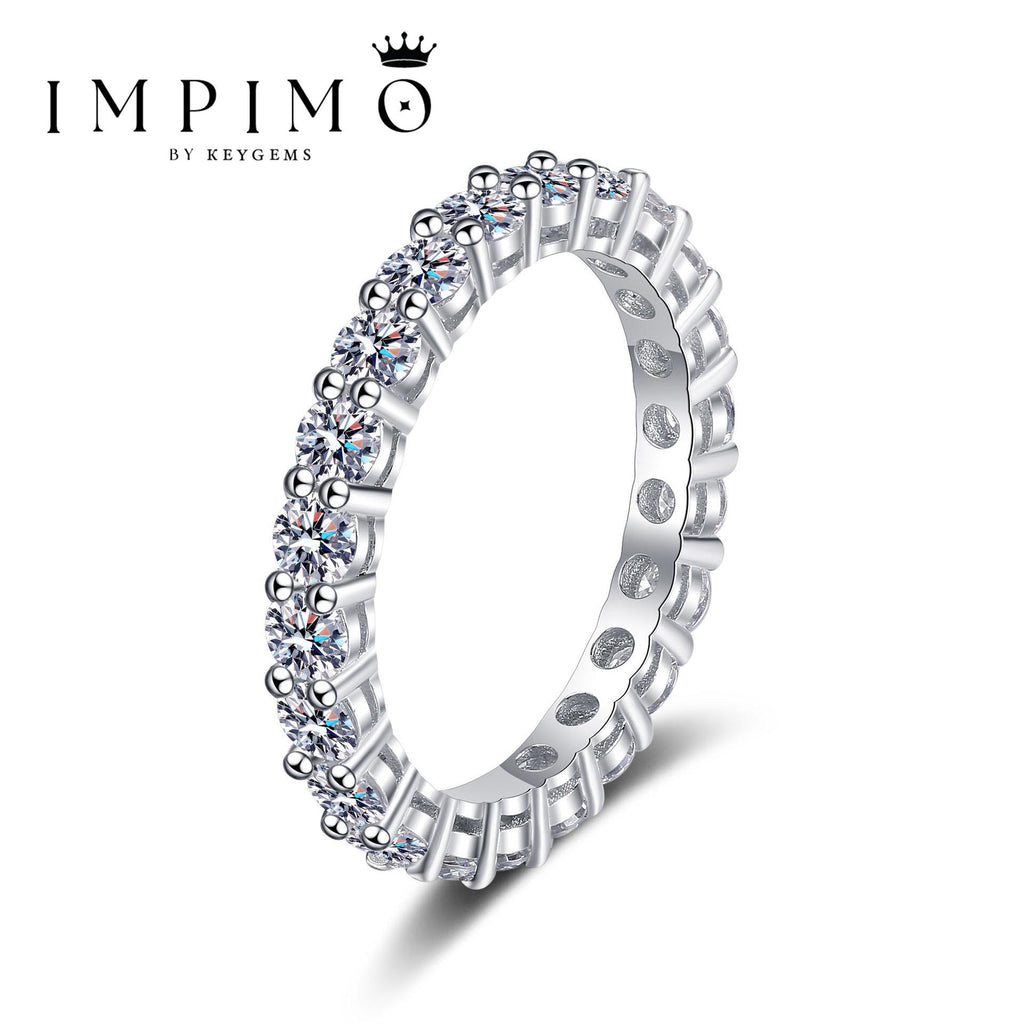 Impimo 2.2 CT (Total) Moissanite Round Cut Eternity Ring