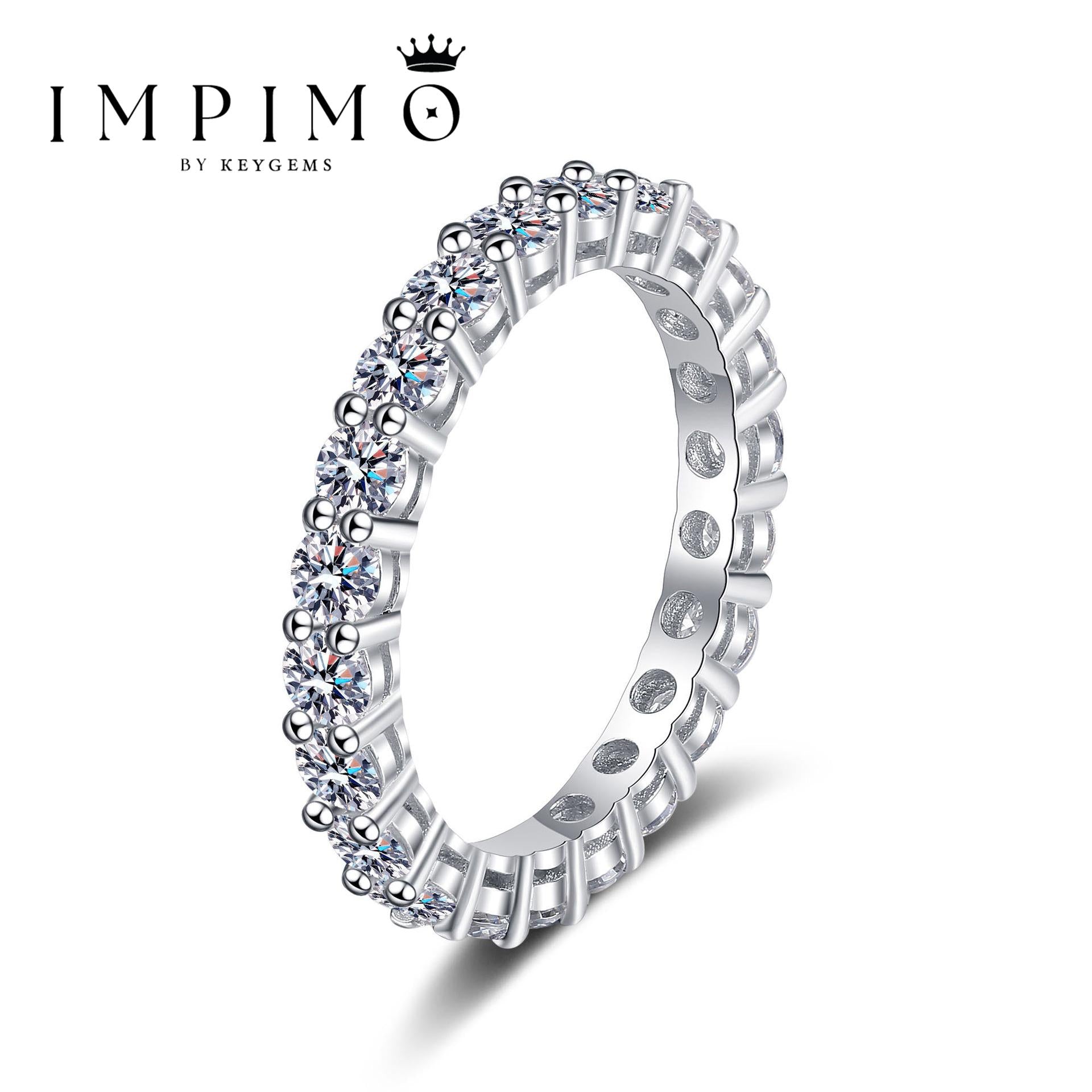 Impimo 2.2 CT (Total) Moissanite Round Cut Eternity Ring