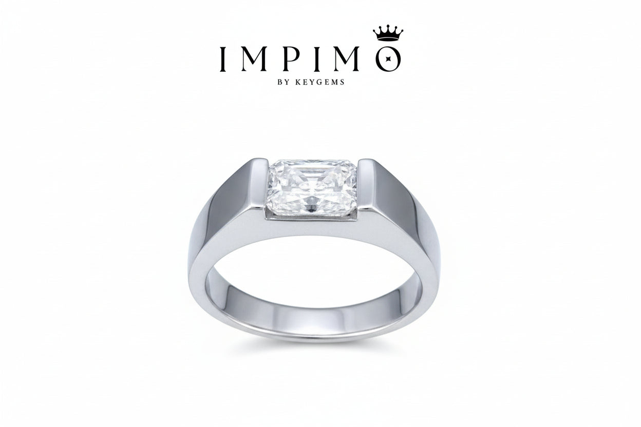Impimo 1/2 CT Moissanite Radiant Cut Ring