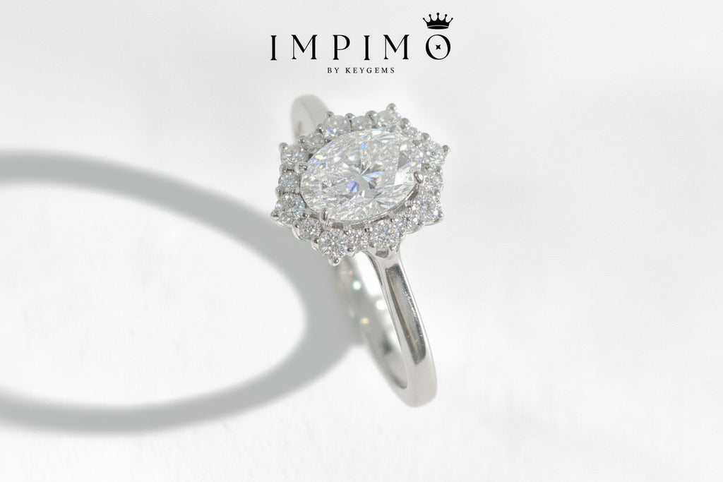 Impimo 1CT Moissanite Oval Cut Ring