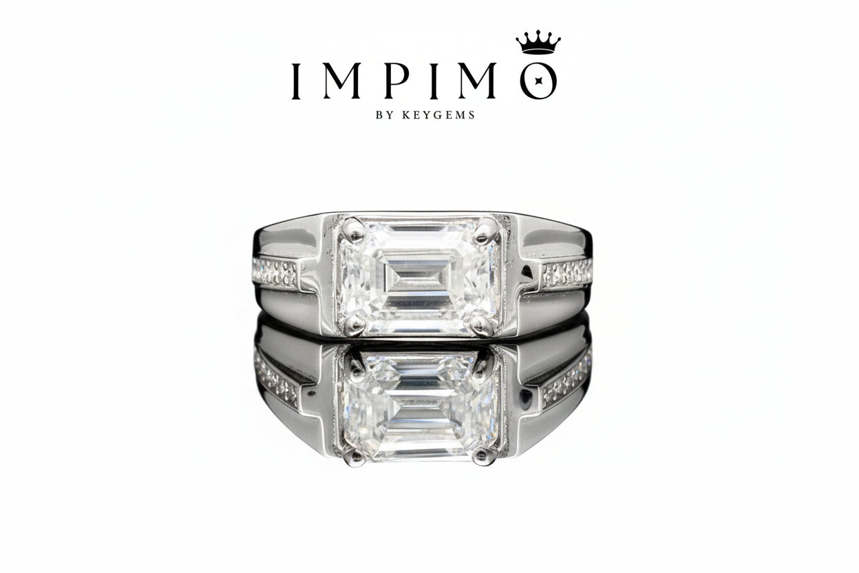 Impimo 1/2 CT Moissanite Round Cut Ring