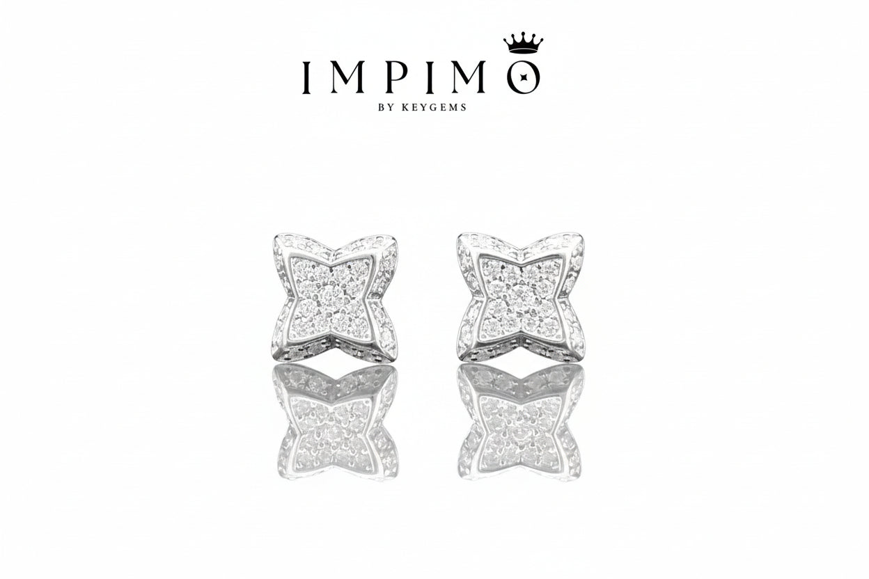 Impimo 0.3 CT (Pair) Moissanite Round Cut Earrings