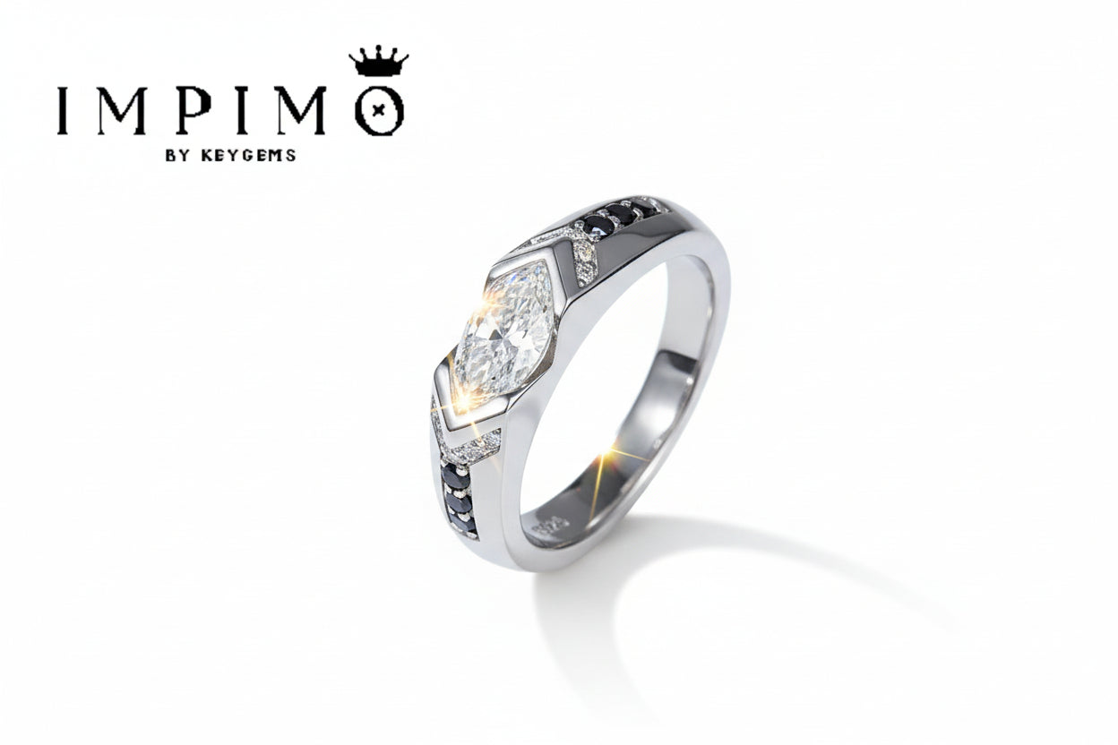 Impimo 1 CT Moissanite Marquise Cut Ring