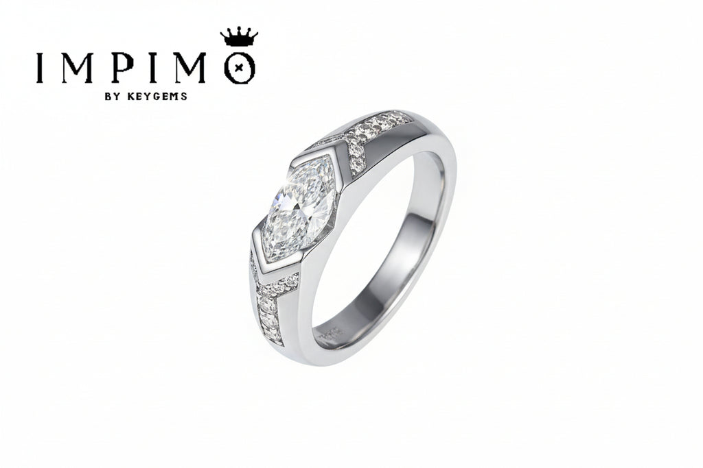 Impimo 1 CT Moissanite Marquise Cut Ring