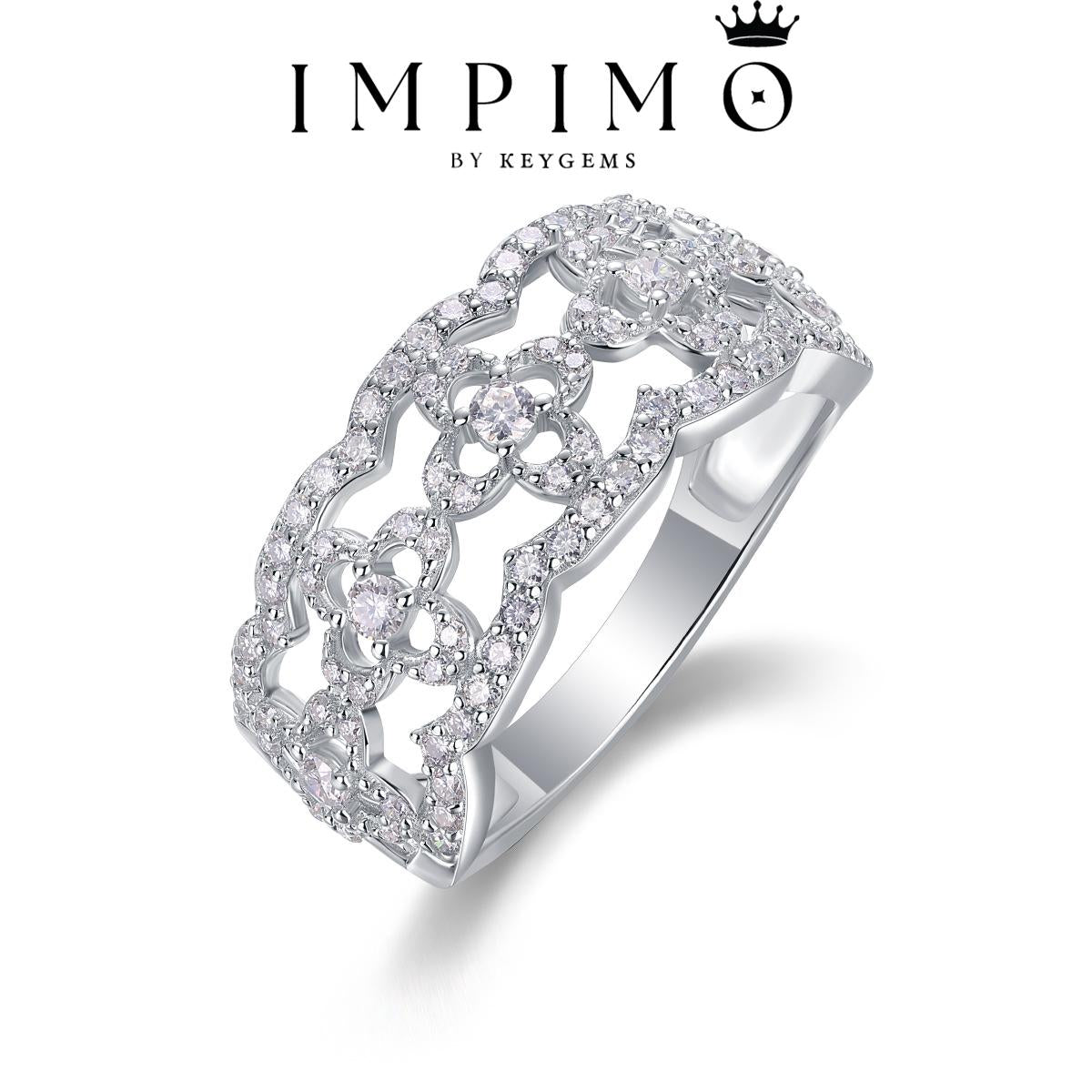 Impimo 0.7 CT (Total) Moissanite Round Cut Ring