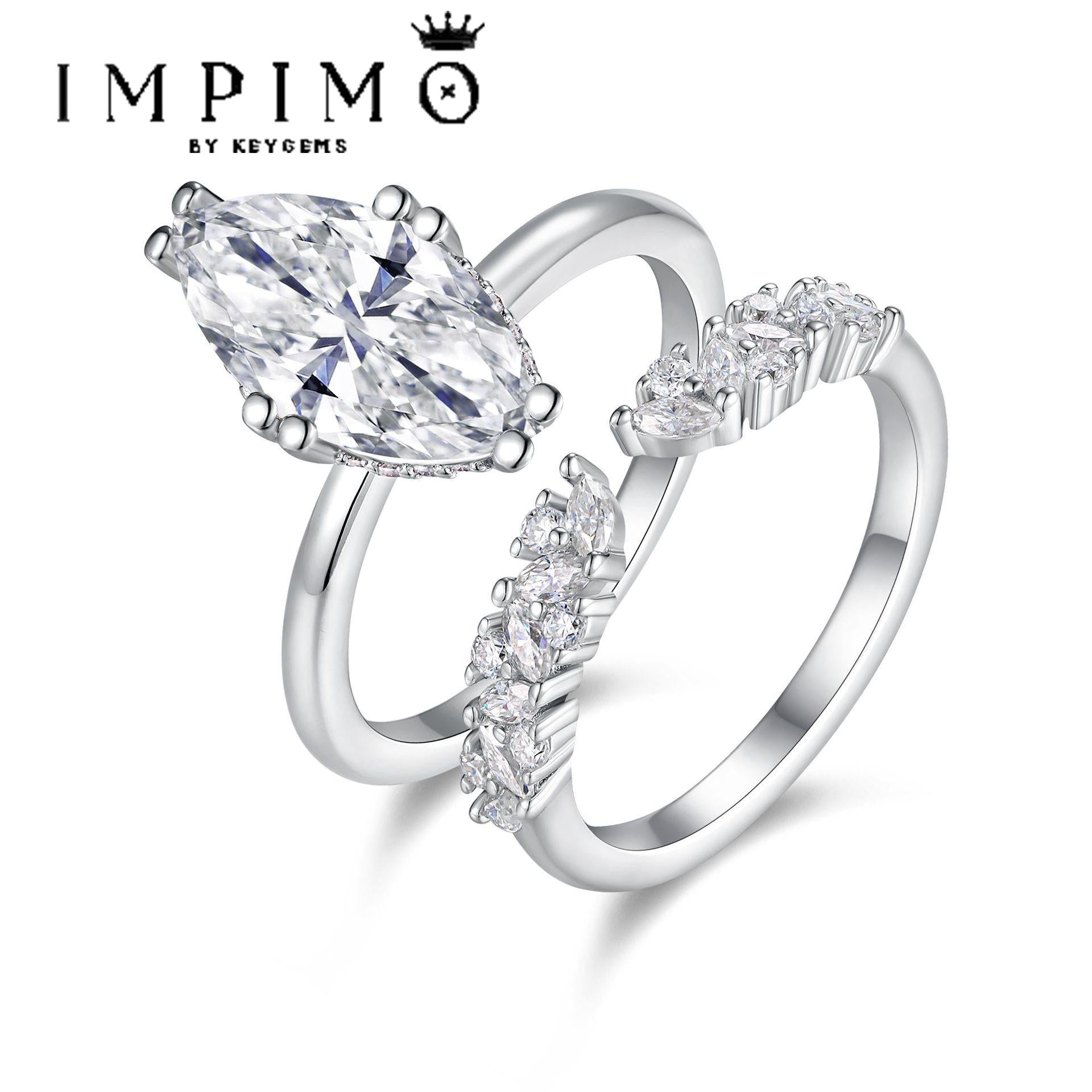 Impimo 3 CT Moissanite Marquise Cut Ring