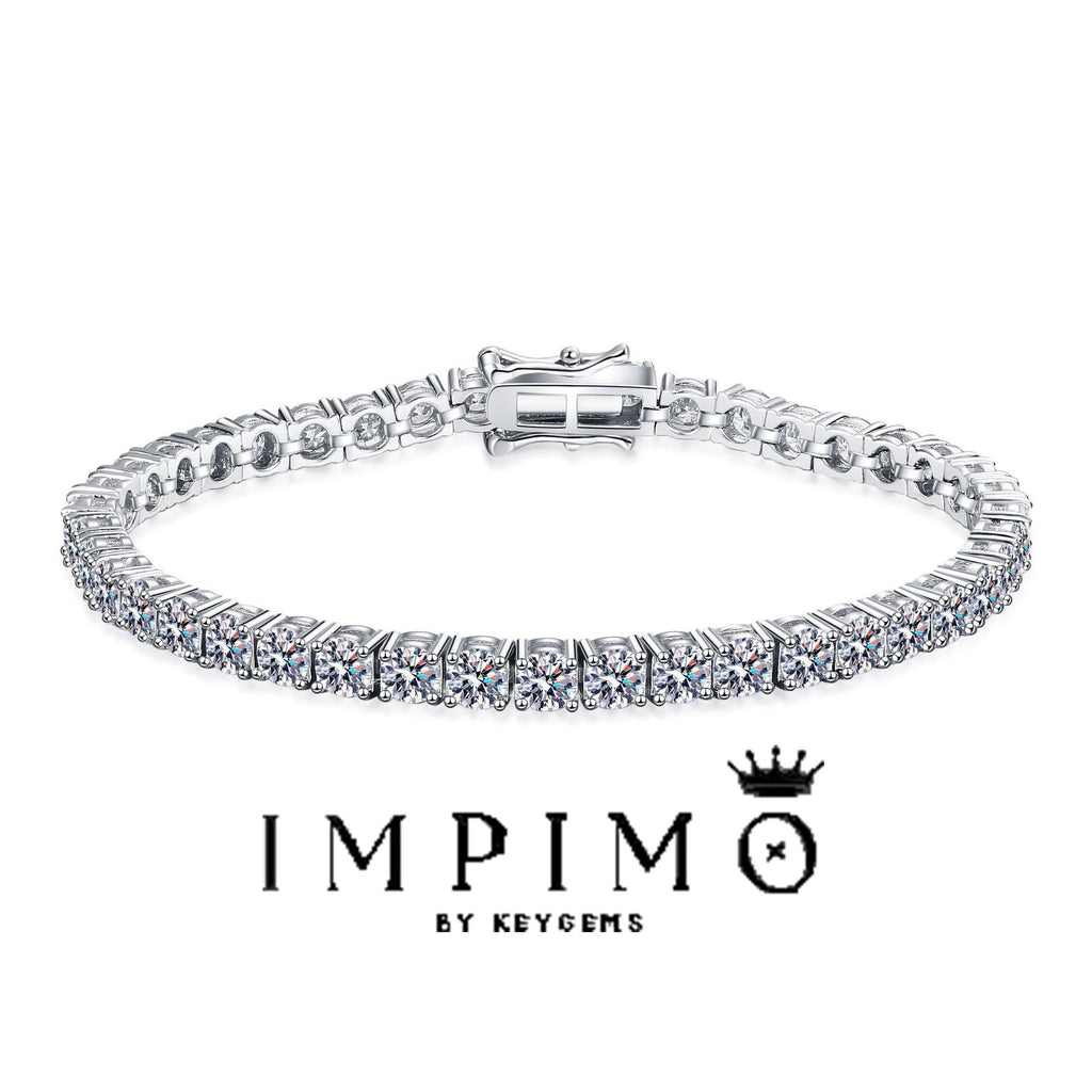 Impimo Moissanite Over 5 CT Round Cut Tennis Bracelet