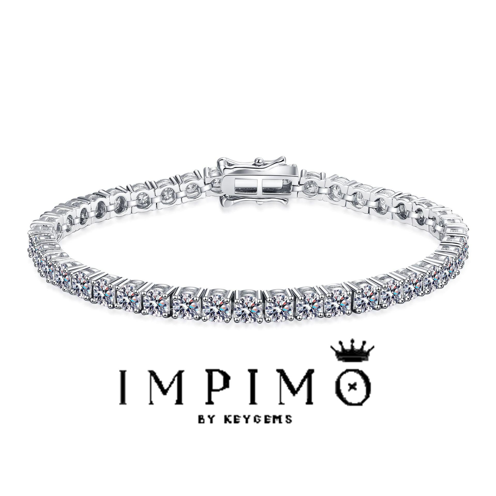 Impimo Moissanite Over 5 CT Round Cut Tennis Bracelet