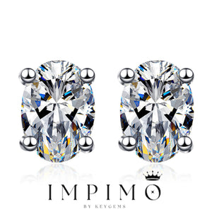 Impimo 1/2/4 CT Moissanite Oval Cut Earrings