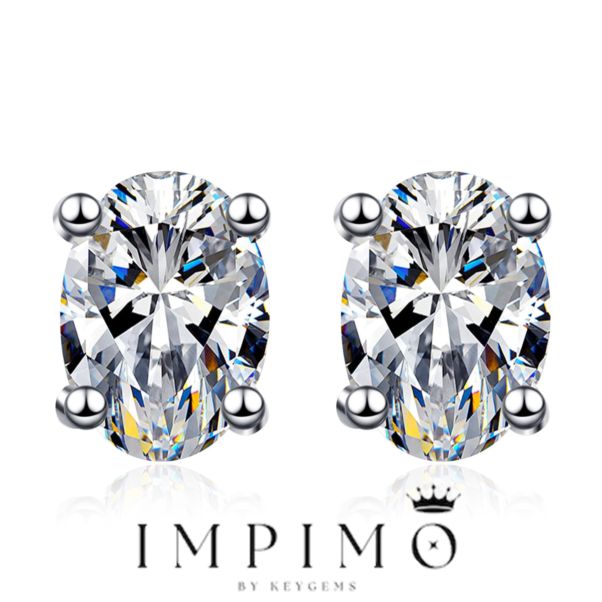 Impimo 1/2/4 CT Moissanite Oval Cut Earrings
