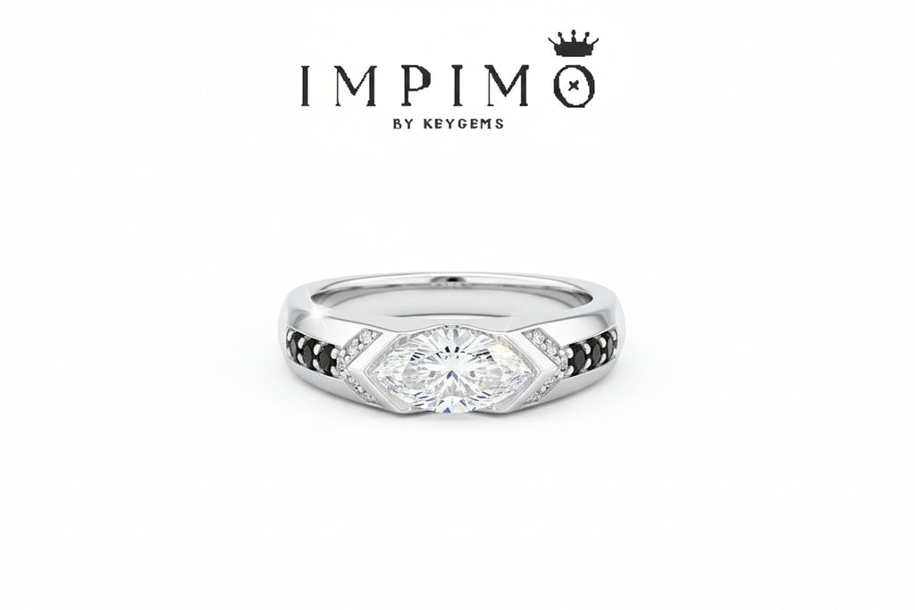 Impimo 1 CT Moissanite Marquise Cut Ring