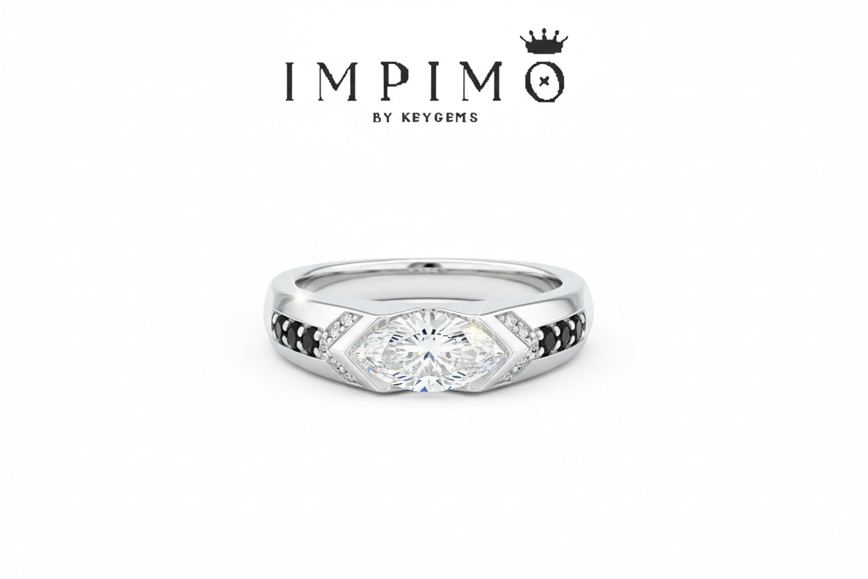 Impimo 1 CT Moissanite Marquise Cut Ring