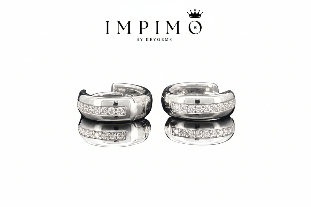 Impimo 0.2 CT (Pair) Moissanite Round Cut Earrings