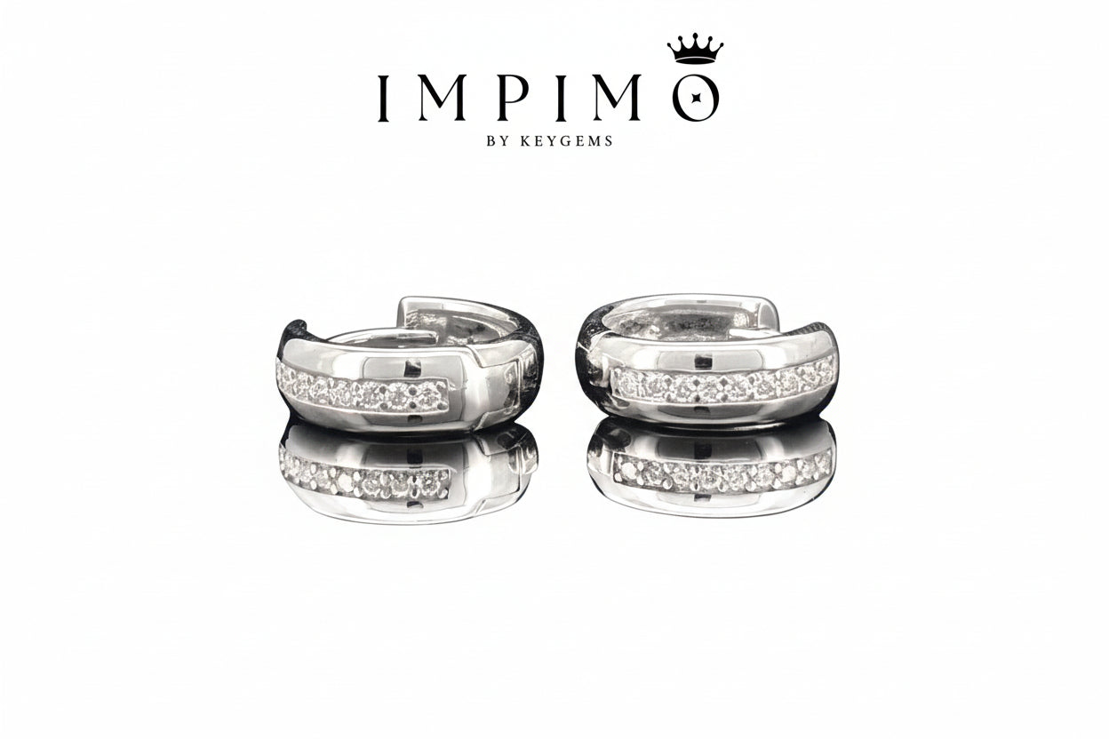Impimo 0.2 CT (Pair) Moissanite Round Cut Earrings