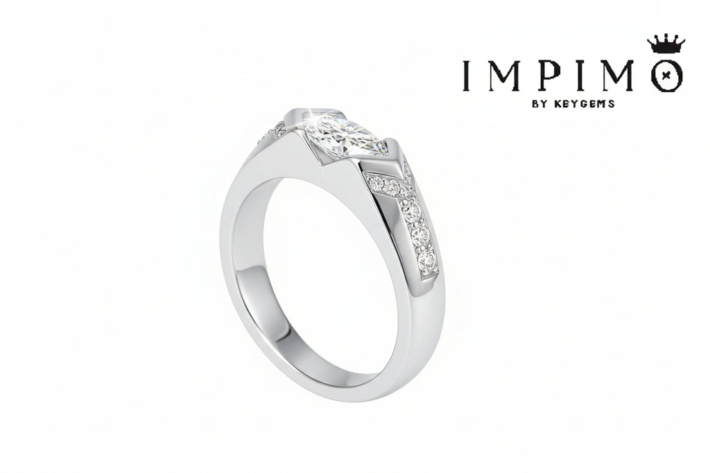 Impimo 1 CT Moissanite Marquise Cut Ring