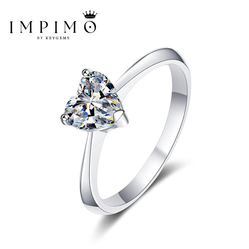 Impimo 0.5/1/2 CT Moissanite Heart Cut Ring