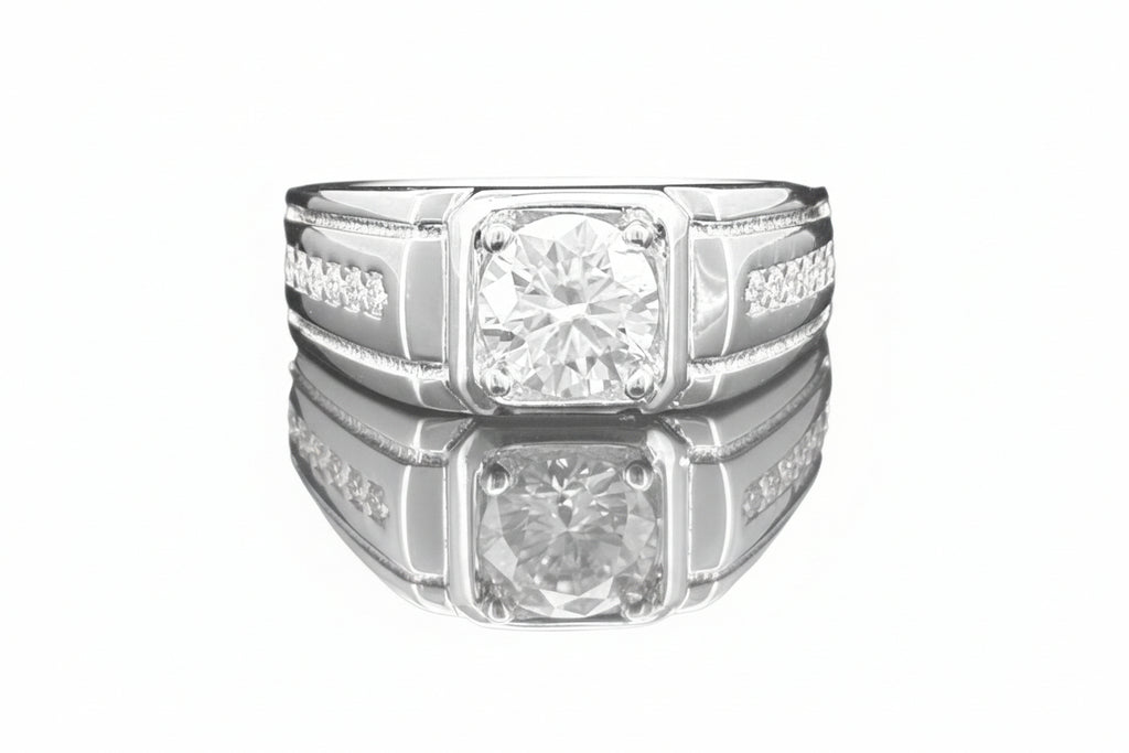 Impimo 1/2 CT Moissanite Round Cut Ring