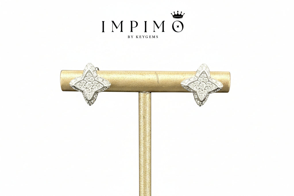 Impimo 0.3 CT (Pair) Moissanite Round Cut Earrings