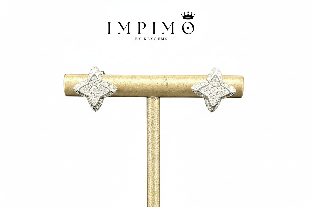 Impimo 0.3 CT (Pair) Moissanite Round Cut Earrings