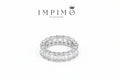 Impimo 10.5 CT Moissanite Emerald Cut Eternity Ring