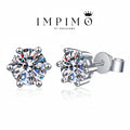 Impimo 0.6/1/2/4/6 CT (Pair) Moissanite Round Cut Earrings