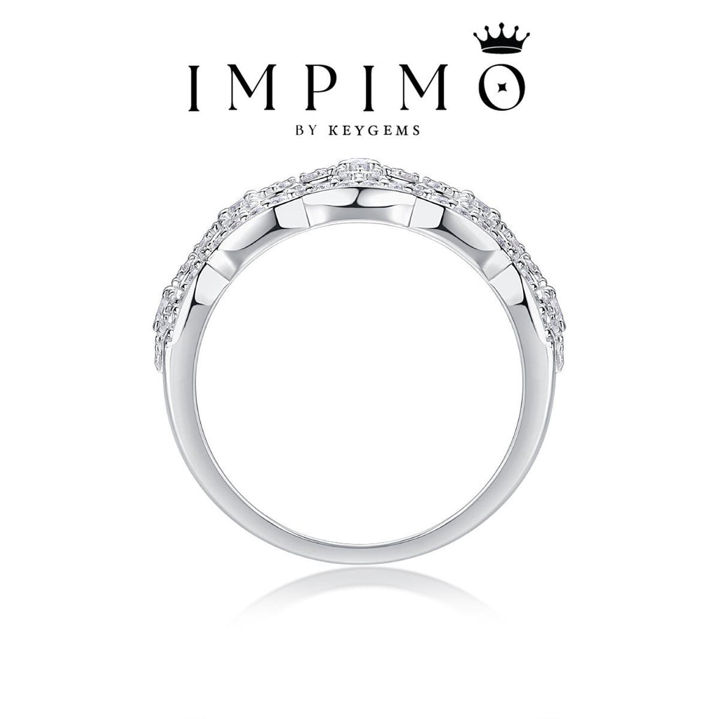 Impimo 0.7 CT (Total) Moissanite Round Cut Ring