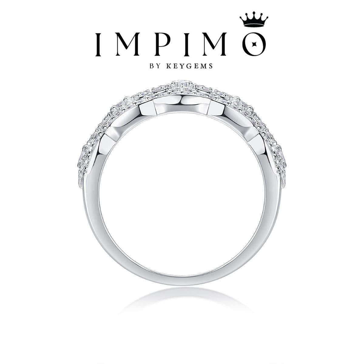 Impimo 0.7 CT (Total) Moissanite Round Cut Ring