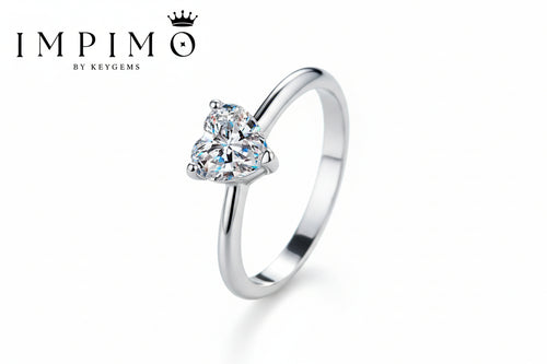 Impimo 0.5/1/2 CT Moissanite Heart Cut Ring