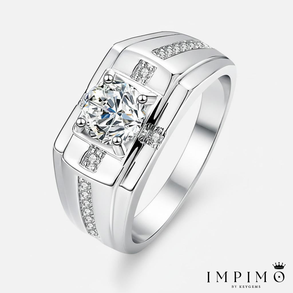 Impimo 1/2 CT Moissanite Round Cut Ring