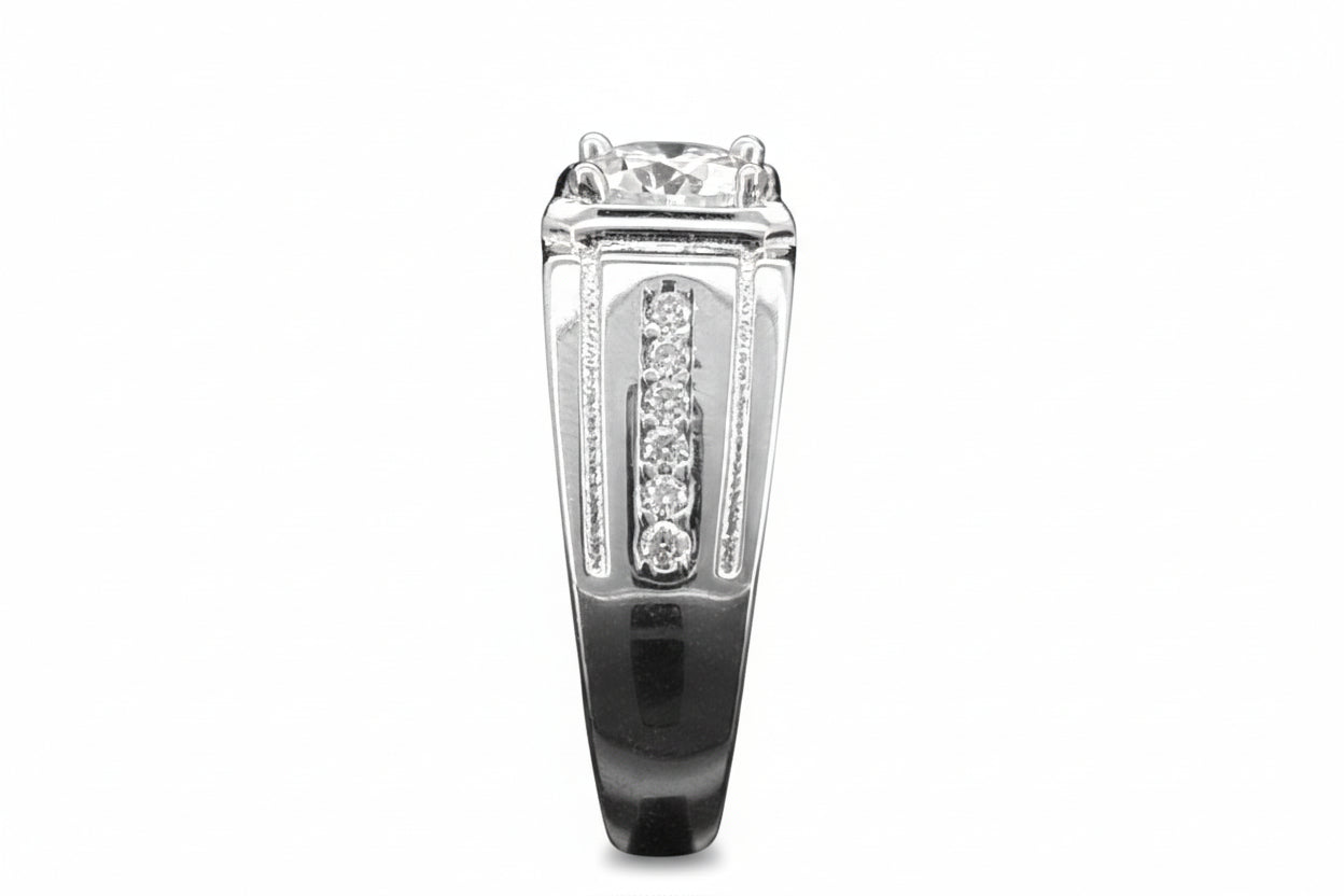 Impimo 1/2 CT Moissanite Round Cut Ring