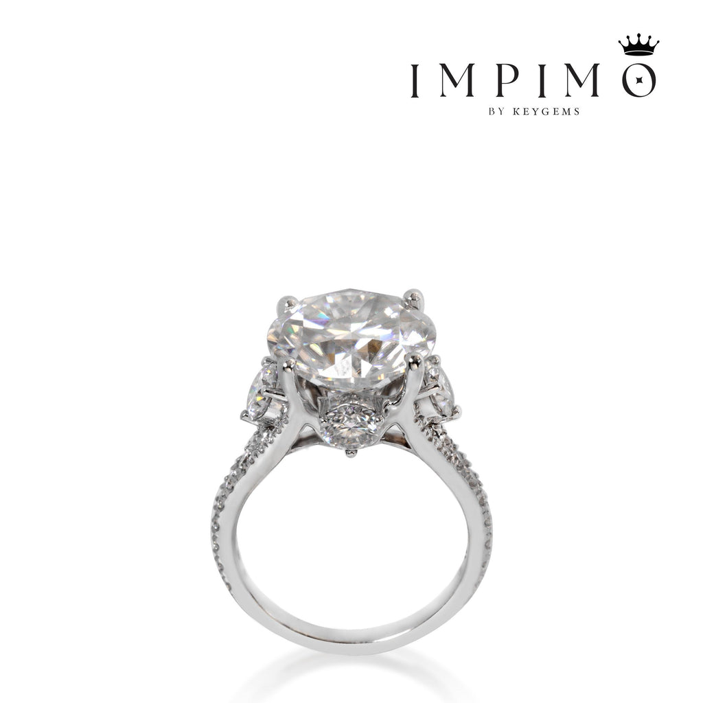 Impimo 10 CT Moissanite Round Cut Ring