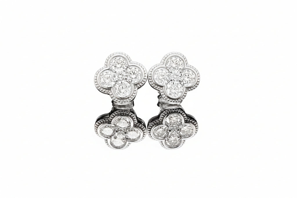 Impimo 1.9 CT (Pair) Moissanite Round Cut Earrings