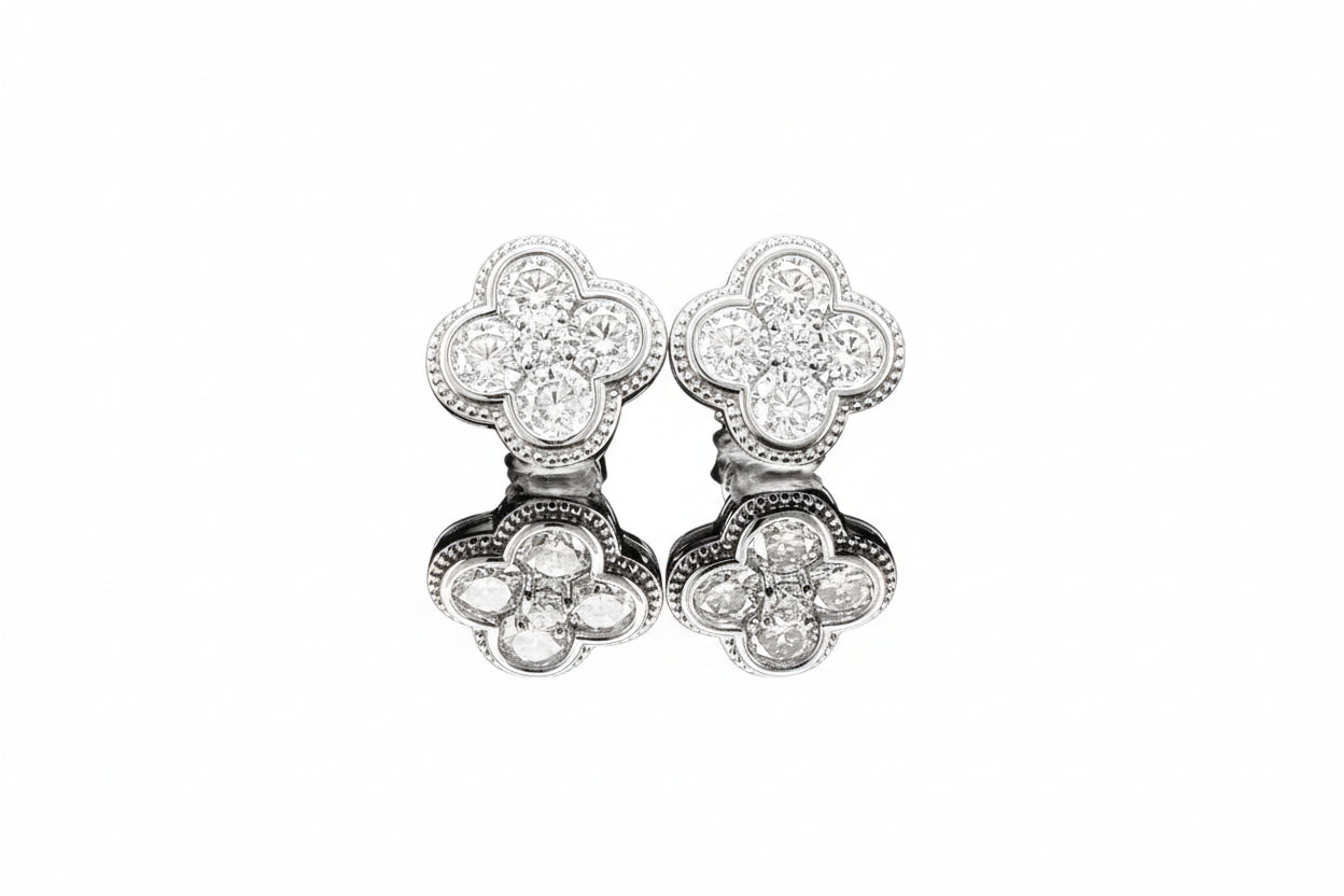 Impimo 1.9 CT (Pair) Moissanite Round Cut Earrings