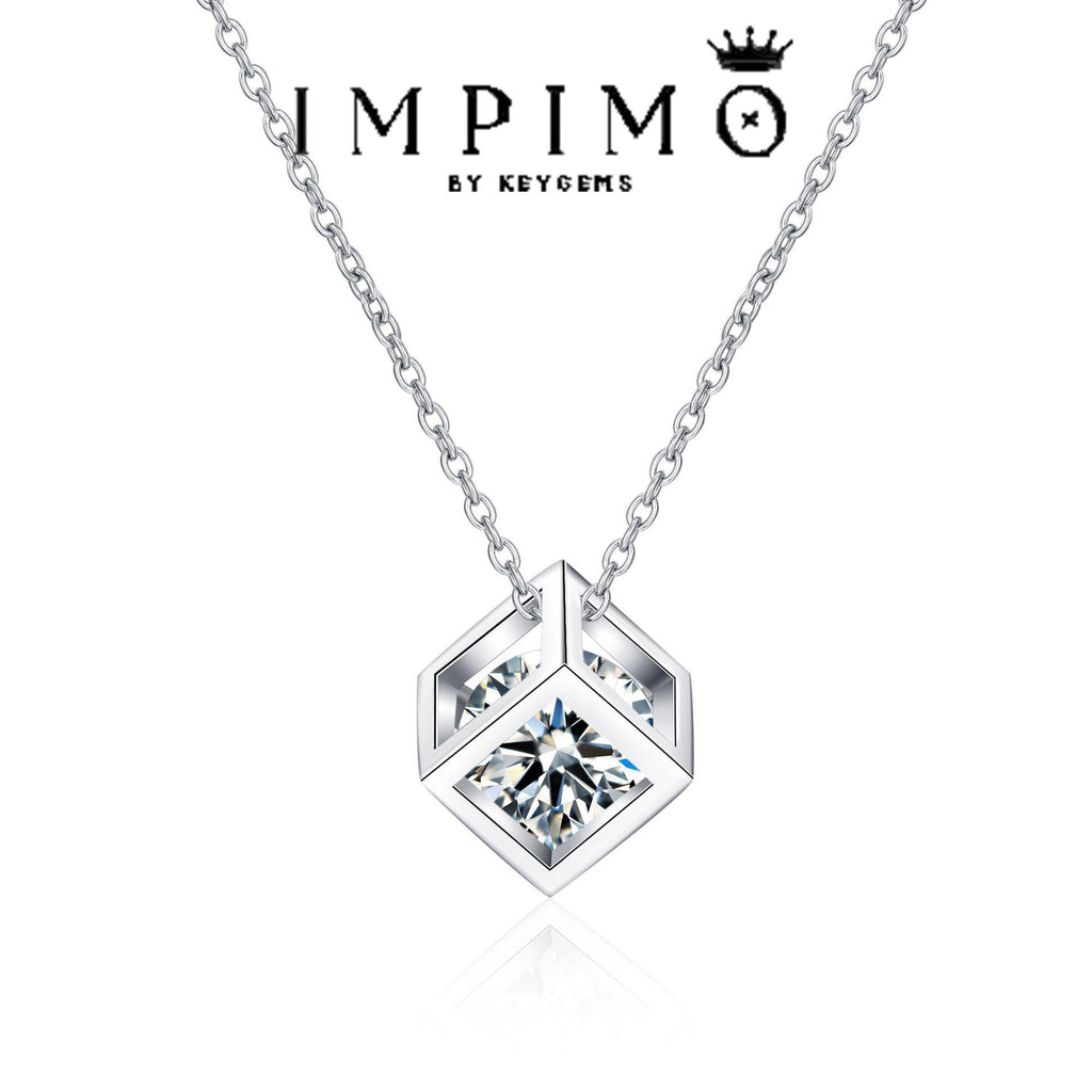 Impimo 1 CT Moissanite Round Cut Pendant