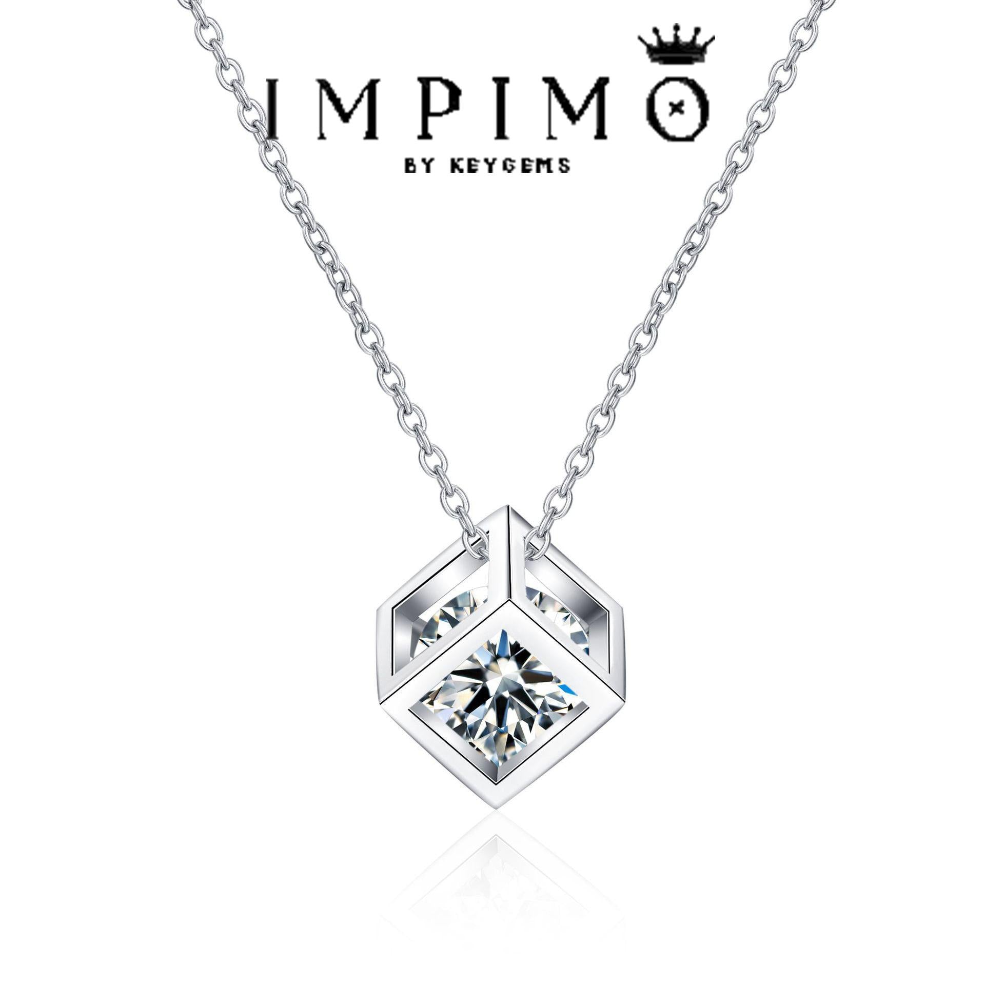 Impimo 1 CT Moissanite Round Cut Pendant