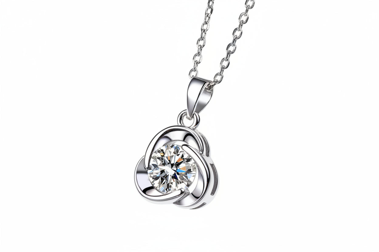 Impimo 1 CT Moissanite Round Cut Pendant