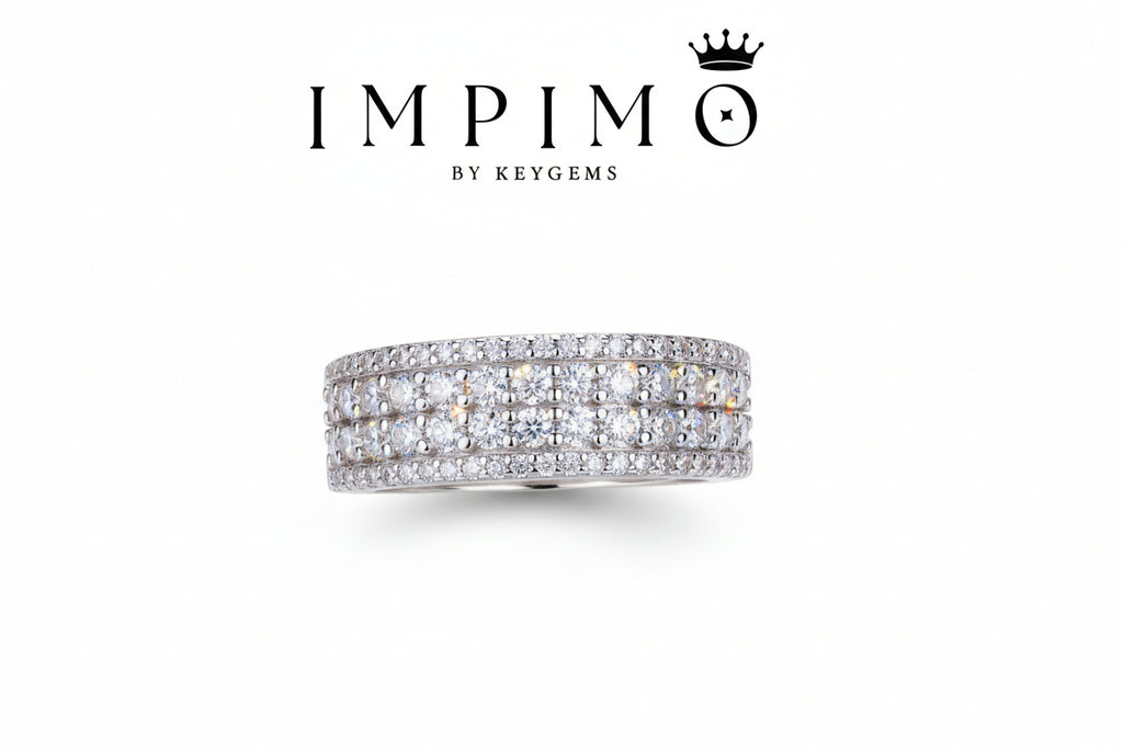 Impimo 1.2 CT (Total) Moissanite Round Cut Ring