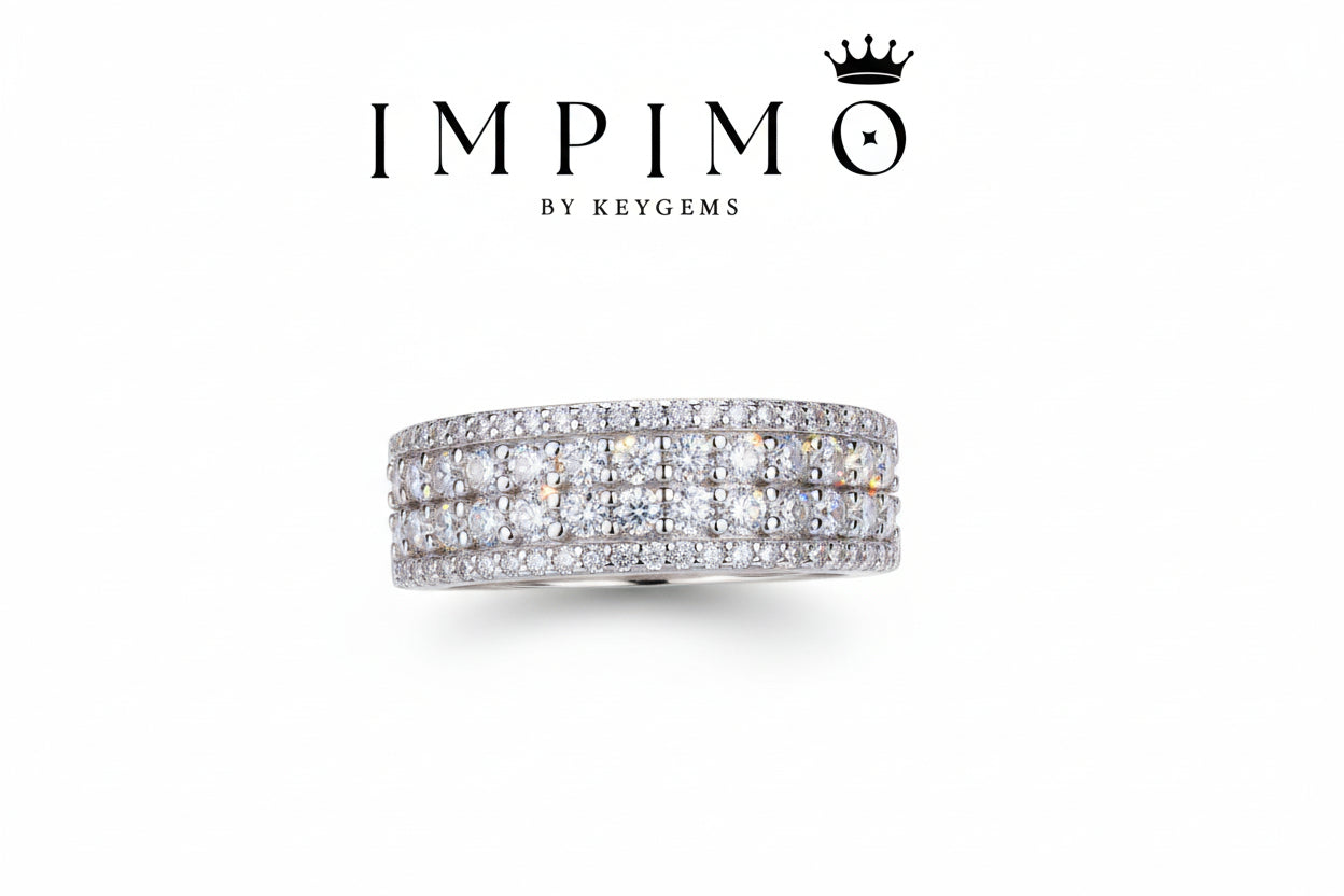 Impimo 1.2 CT (Total) Moissanite Round Cut Ring