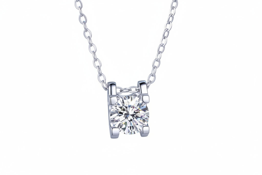 Impimo 1/2/3 CT Moissanite Round Cut Pendant