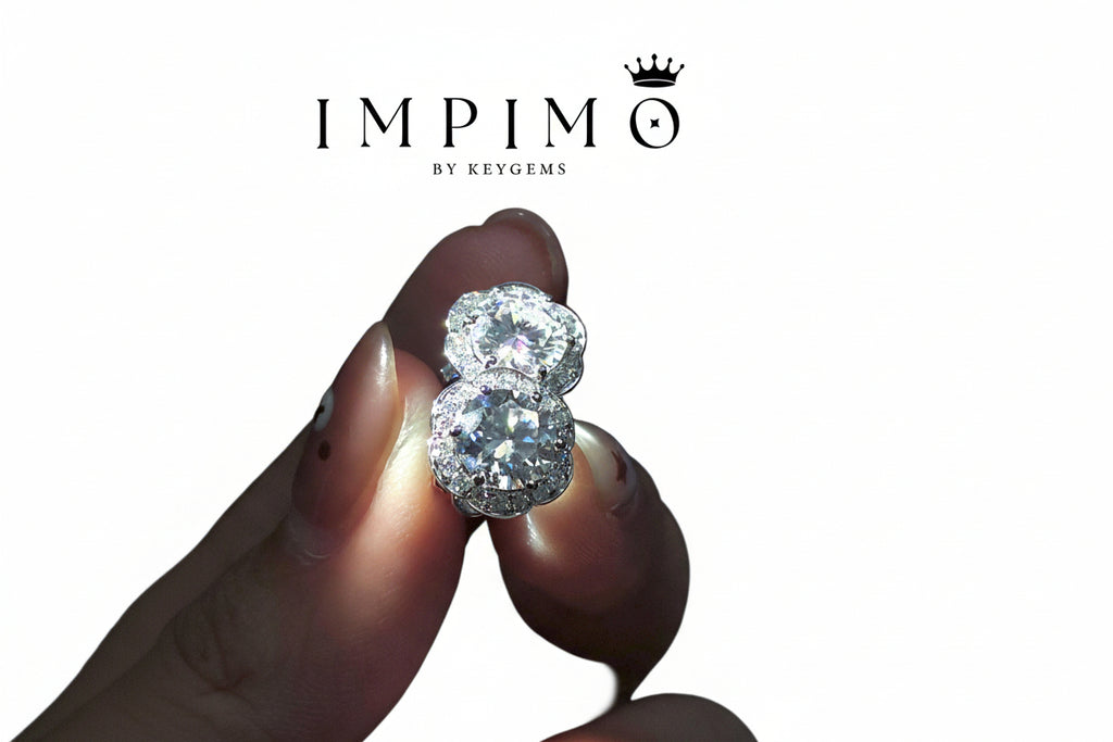 Impimo 2.3 CT (Total) Moissanite Round Cut Earrings