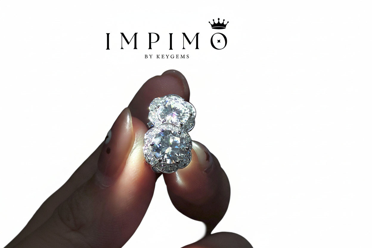 Impimo 2.3 CT (Total) Moissanite Round Cut Earrings